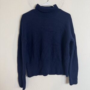 Vanessa Bruno yack wool blend blue knit turtleneck sweater